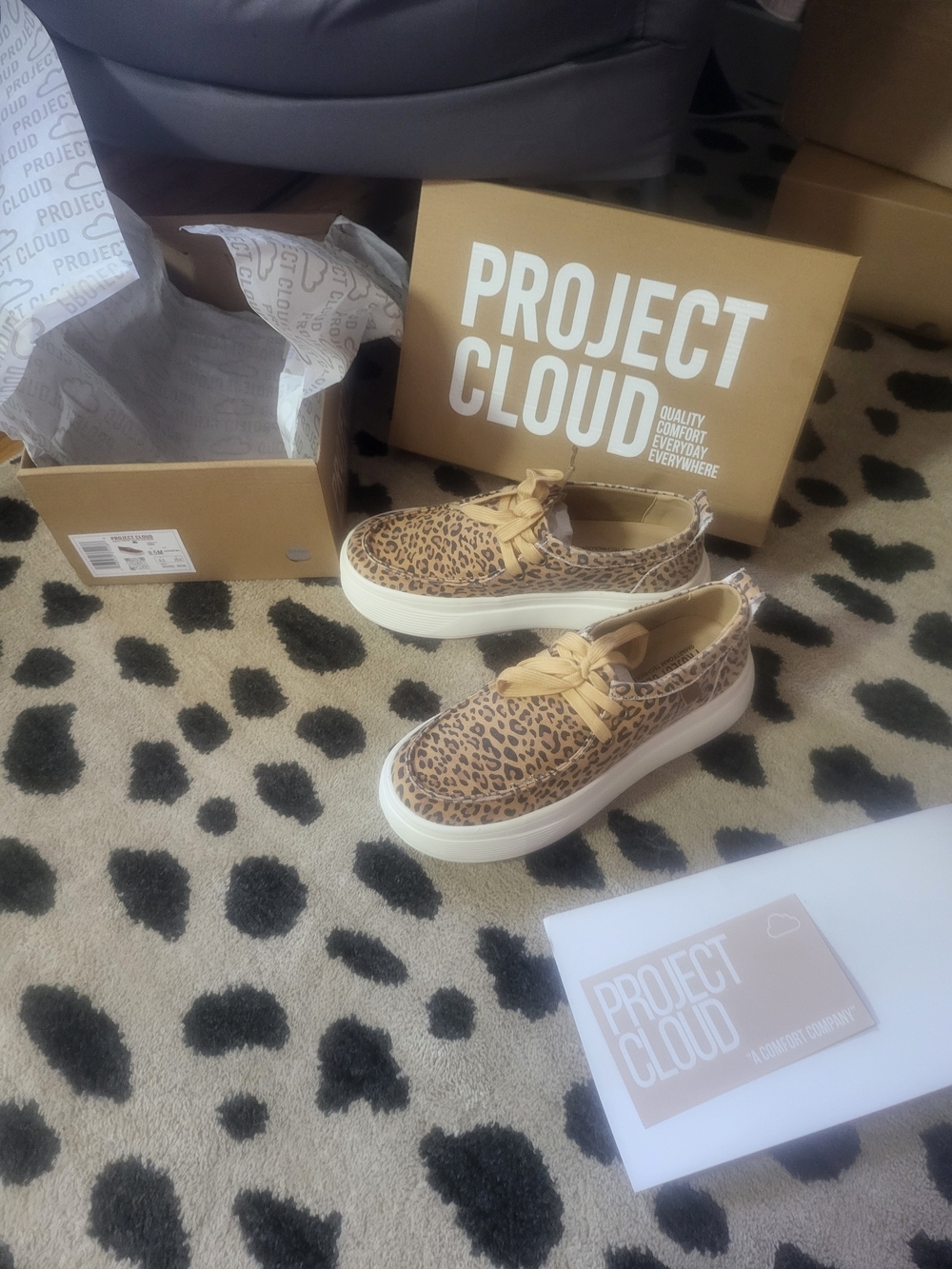 NEW Project Cloud LEOPARD PRINT Womens Canvas /Platform Loafers